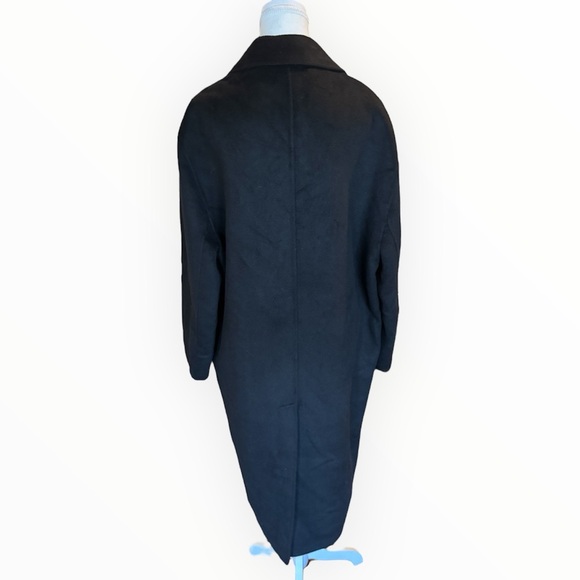 NWT ZARA Double Faced Black Wool Blend Double Breasted Long Oversized Coat - Picture 5 of 13